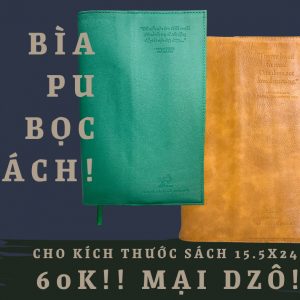 Bìa bọc sách bằng da PU kích thước 15.5x24cm - Nhã Nam