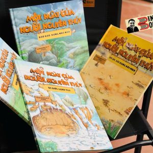 (Bộ 4 cuốn, bìa tương tác) MỘT NGÀY CỦA NGƯỜI NGUYÊN THỦY: Ục ục cái bụng đói meo, Úi giời lạnh teo, Rào rào dựng nhà nào, Lục cục đục đẽo - Duan Zhang Qu Yi Studio - Lê Tùng Dương dịch - Thái Hà