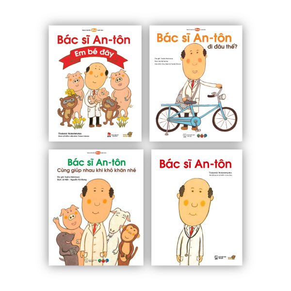Bộ 4 Cuốn Tranh Truyện Ehon Nhật Bản - BÁC SĨ AN-TON: NGÀY BẬN RỘN, CÙNG GIÚP NHAU KHI KHÓ KHĂN NHÉ, EM BÉ ĐÂY, ĐI ĐÂU THẾ? - Toshio Nishimura - Lê Hiền, Linh Trụ dịch - Mọt sách Mogu