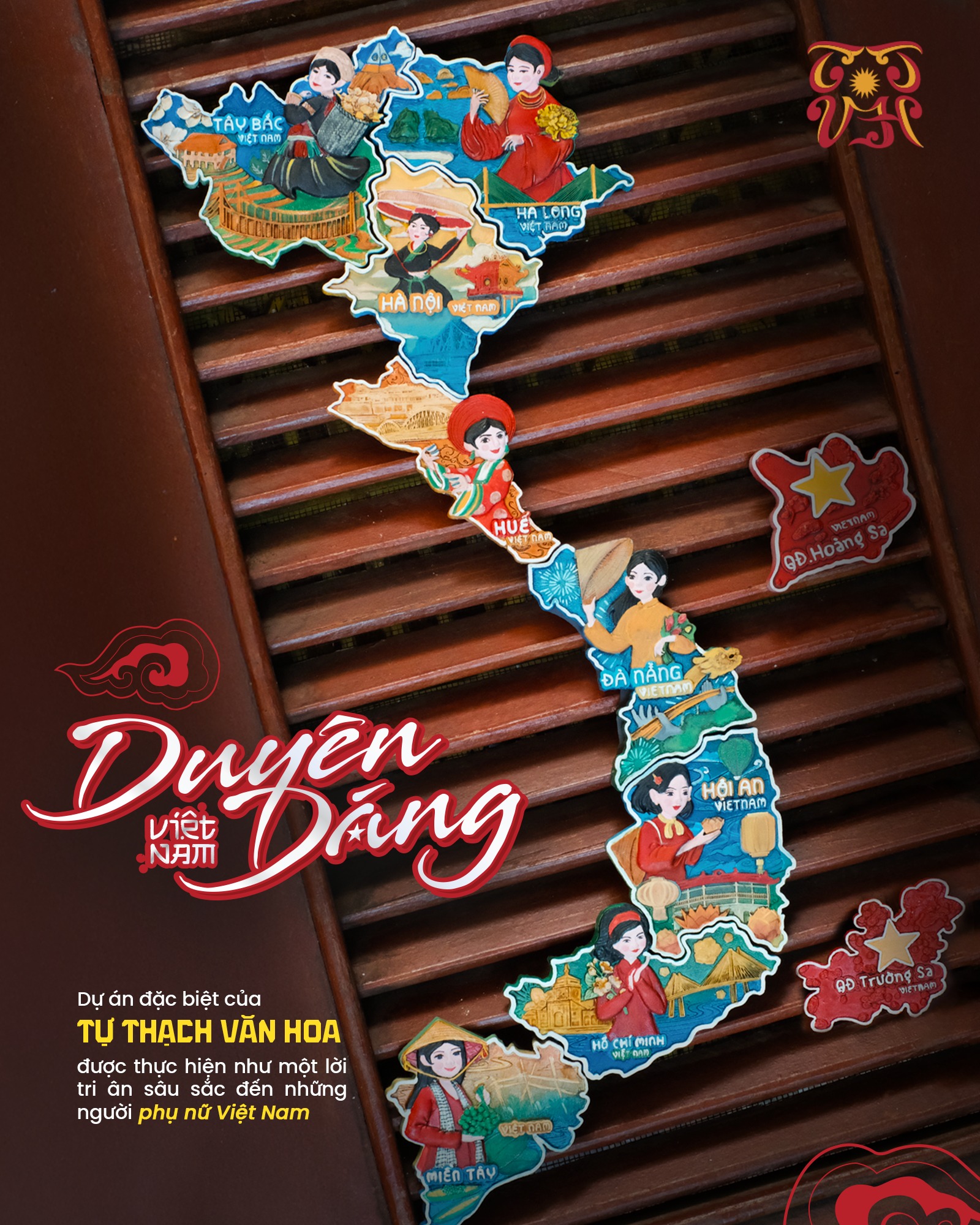 (Magnet vẽ tay thủ công ) DUYÊN DÁNG VIỆT NAM – Từ Thạch Văn Hoa - Comicola