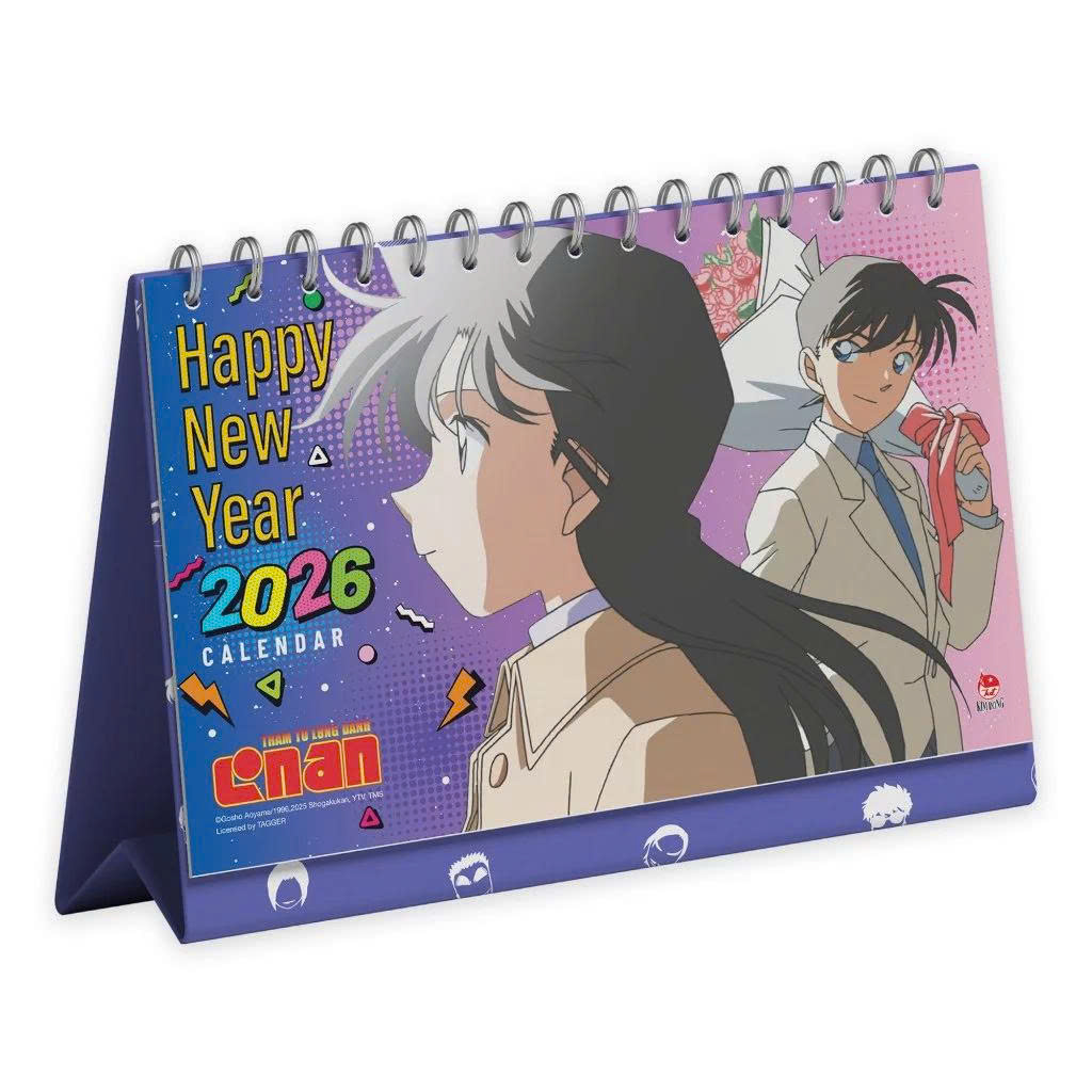 Lịch Để Bàn Thám Tử Lừng Danh Conan 2026 (Tặng kèm Set 4 Bookmark Ivory) - NXB Kim Đồng