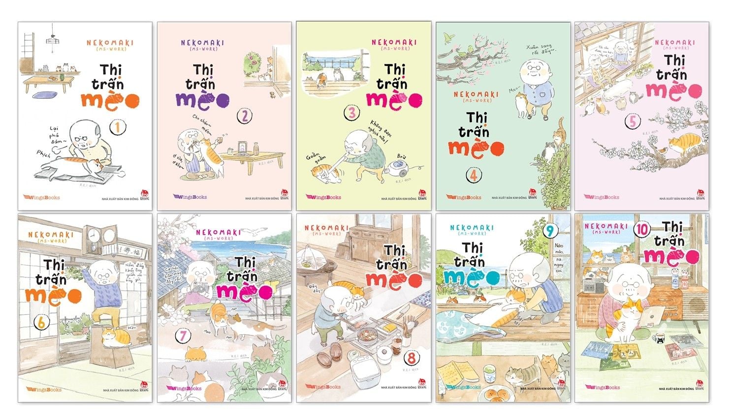 Combo Thị trấn mèo (10 cuốn) - Nekomaki - NXB Kim Đồng