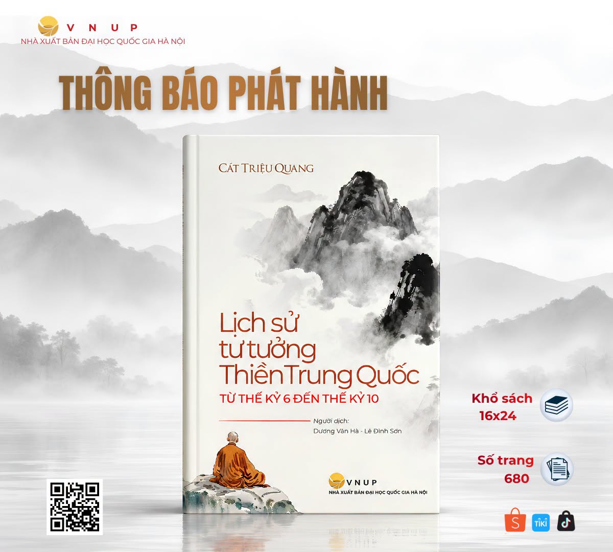 (Bìa cứng) LỊCH SỬ TƯ TƯỞNG THIỀN TRUNG QUỐC - Từ Thế Kỷ 6 Đến Thế Kỷ 10 – Cát Triệu Quang - Dương Văn Hà, Lê Đình Sơn dịch – NXB Đại học Quốc gia Hà Nội